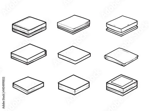 Simple Line Art Illustration of Post-it Note Tray Design