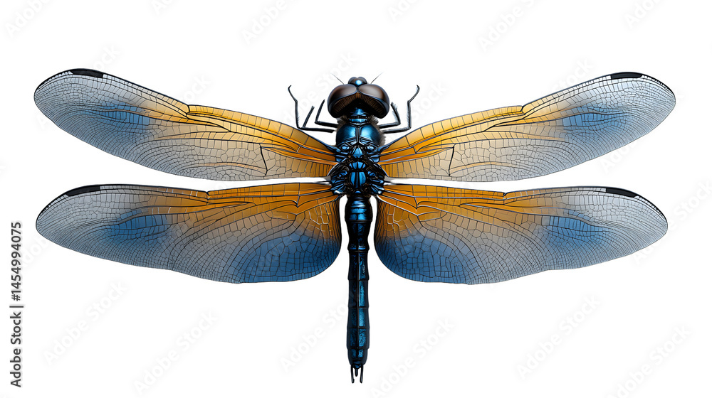 Highresolution Dragonfly Image Detailed Wings Blue and Orange Hues Highresolution Dragonfly Image Detailed Wings Blue and Orange Hues