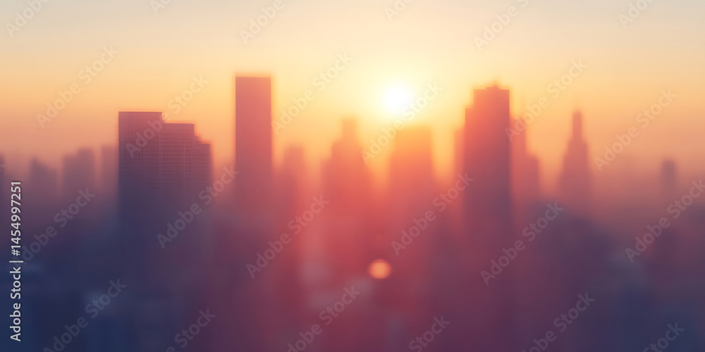 Fototapeta premium Cityscape Sunrise Urban Skyline at Dawn Stock Photo