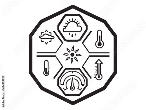 Simple Line Art Weather Station for Environmental Monitoring