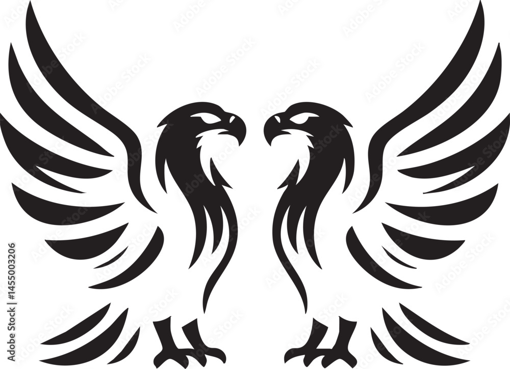 Logo of Majestic Eagle Soaring High Symbolizing Power and Freedom Logo of Majestic Eagle Soaring High Symbolizing Power and Freedom