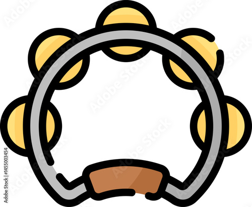 tambourine illustration on a white background    