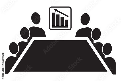 Meeting icons collection. Business meeting and communication sign dig set. Simple flat vector icon.