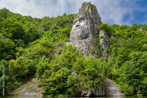 Decebal Rex, face of Decebal. Romania, Danube, the Danube boilers, Dacia, Traian and Decebal