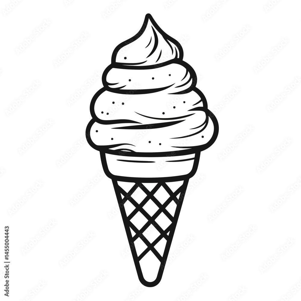 Minimalist ice cream cone icon designed with a single line style suitable for modern graphics and branding projects Minimalist ice cream cone icon designed with a single line style suitable for modern graphics and branding projects