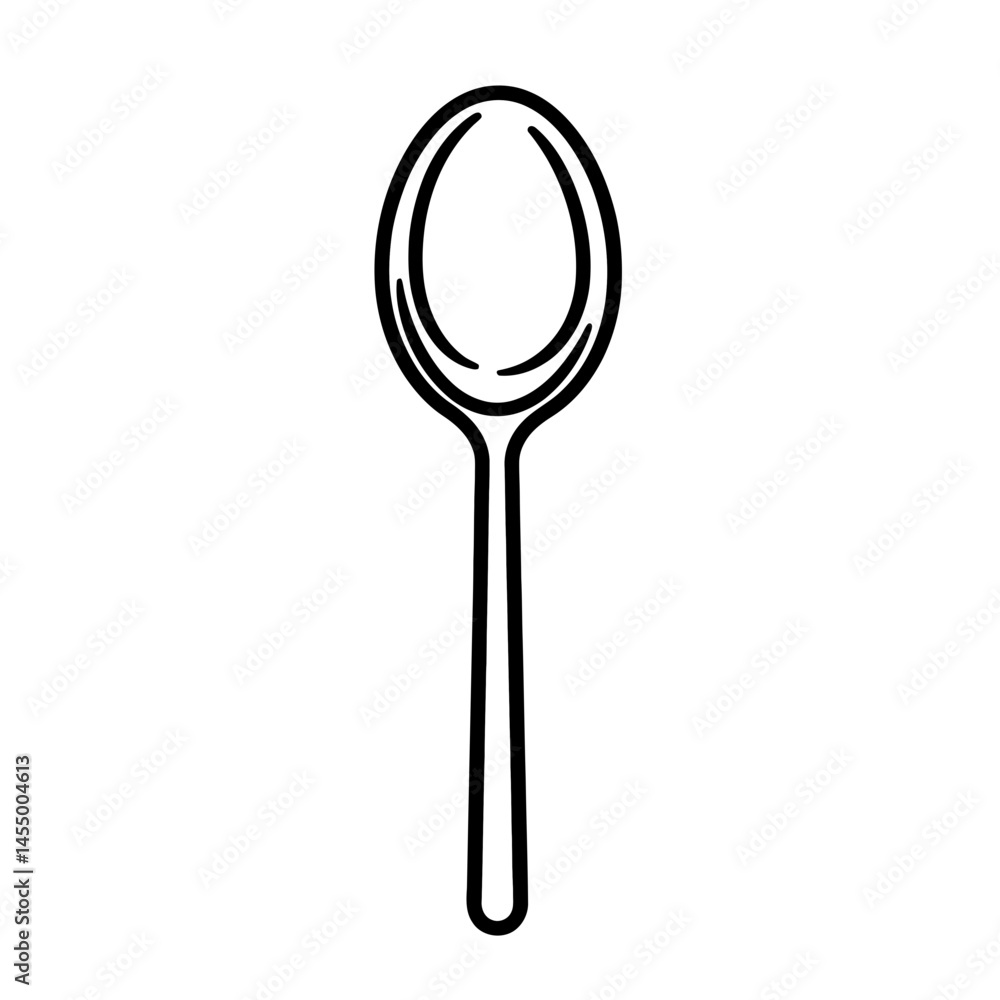 Minimalist spoon icon designed with a single line for modern culinary graphics and illustrations Minimalist spoon icon designed with a single line for modern culinary graphics and illustrations