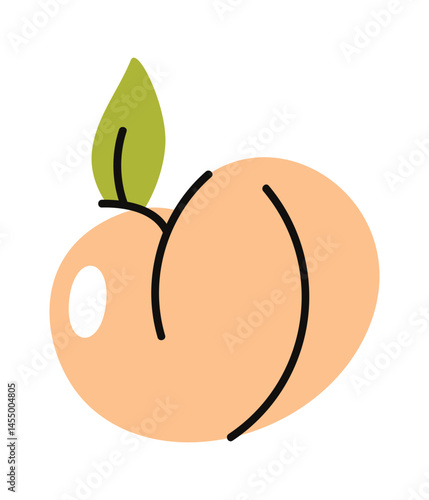 Apple hand drawn ripened fruit