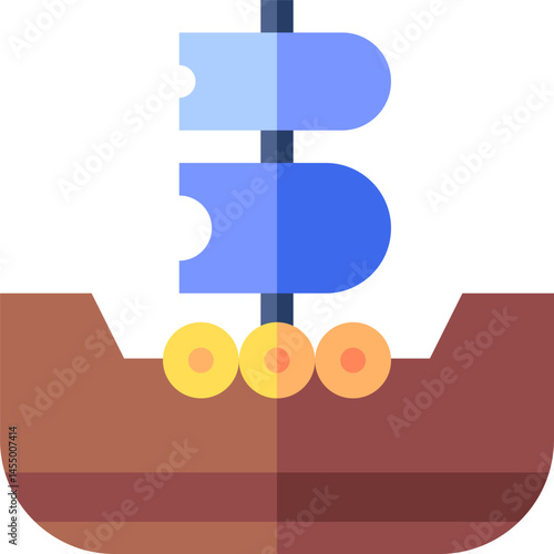 viking ship illustration on a white background     