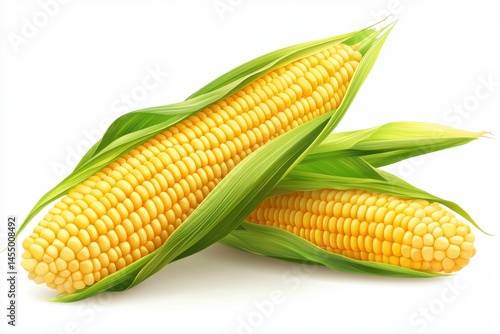 Wallpaper Mural Close up of corn on the cob with green husks on white surface Torontodigital.ca