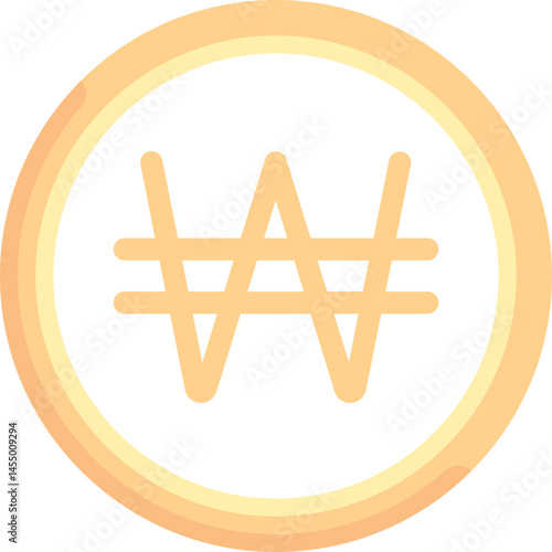 won illustration on a white background     
