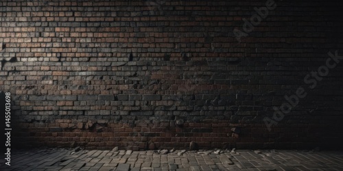 Black, textured grunge brick wall  Deep shadows, crumbling mortar  Atmospheric bleakness , vintage, atmospheric, crumbling