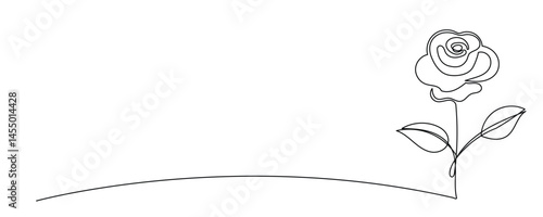 Wallpaper Mural Line Art Flower Doodle Curved Symbol. Graphic Continuous Line Floral card Decoration. Abstract Wavy Romantic Flower Plant Blossom Petal. Greeting Wedding Card Element. One Continuous Sketch Outline  Torontodigital.ca