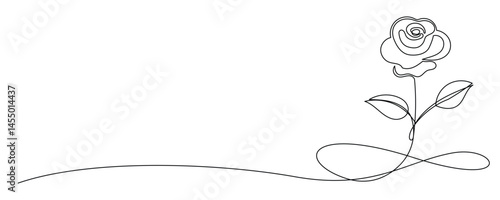 Wallpaper Mural Line Art Flower Doodle Curved Symbol. Graphic Continuous Line Floral card Decoration. Abstract Wavy Romantic Flower Plant Blossom Petal. Greeting Wedding Card Element. One Continuous Sketch Outline  Torontodigital.ca