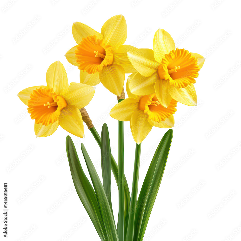 Golden Daffodils isolated on transparent background. Golden Daffodils isolated on transparent background.