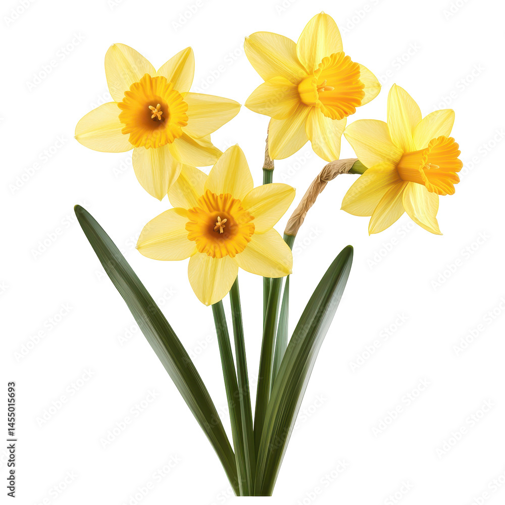 Golden Daffodils isolated on transparent background. Golden Daffodils isolated on transparent background.