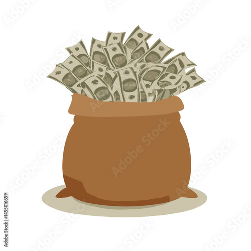 money in a pot vector
