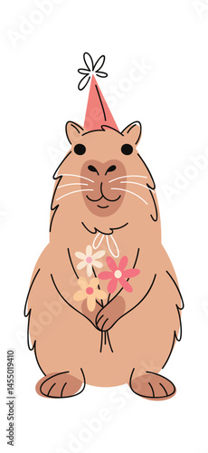 Capybara binging gift flower bouquet