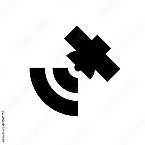 The satellite (sputnik) icon. A symbol of the signal, space and technology. An attribute of communication and data transmission. An artificial satellite of the Earth. A space aircraft.
