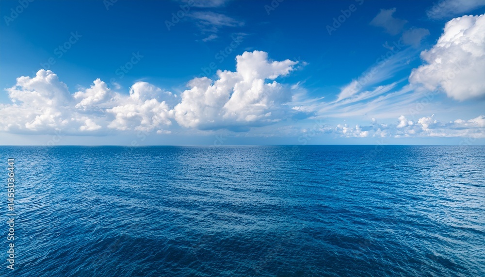 Obraz premium blue sky with clouds above the sea background