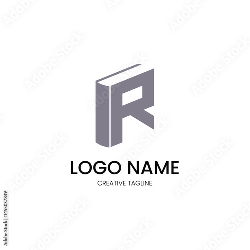 logo with a combination of books with the letter R