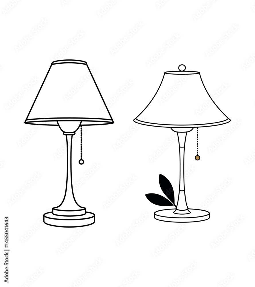Lamp Illustration Minimal Geometric Classic Table Lamp Line Art Design Concept Lamp Illustration Minimal Geometric Classic Table Lamp Line Art Design Concept