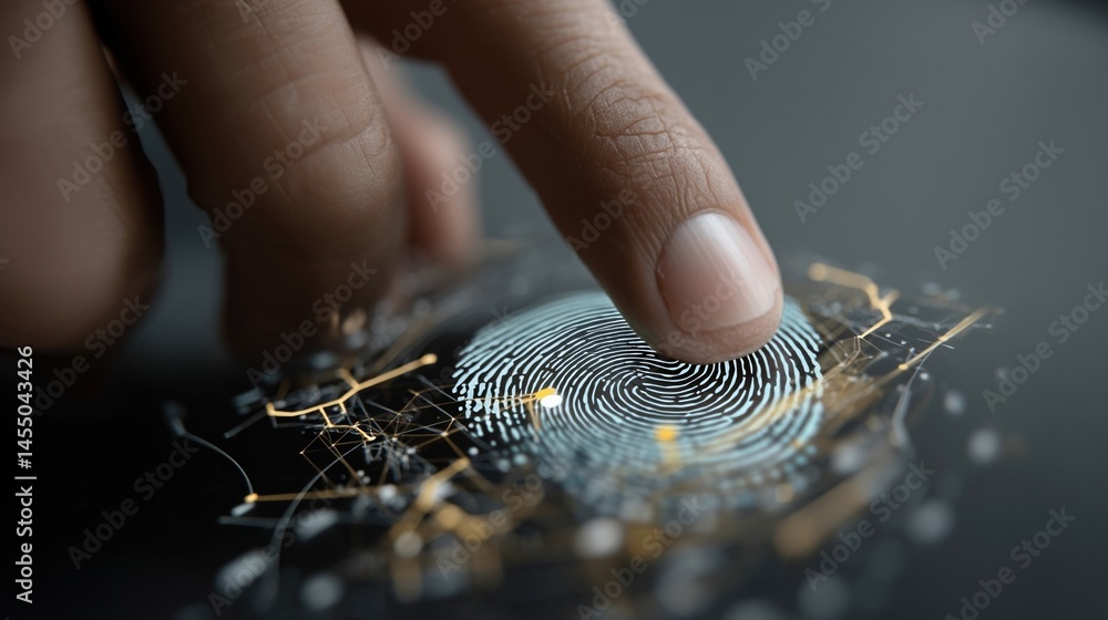 A biometic scanner capturing a fingerprint representing advanced authentication ods as part of modern data protection strategies.