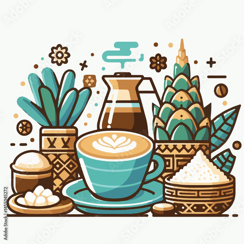 coffee, drink, cafe, indonesian, caffeine, cup, bali, background, beverage, beans, asian, indonesia, traditional, mug, plantation, fresh, table, food, tropical, hot, luwak, beautiful, natural, milk, n