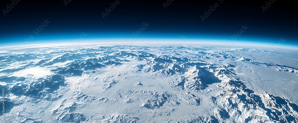 Fototapeta premium Earth's icy landscapes from space