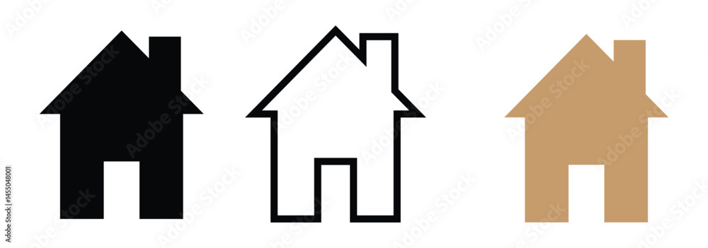 Minimalist House Icon with Roof Minimalist House Icon with Roof
