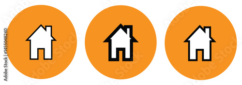 House Black and White Round Icon