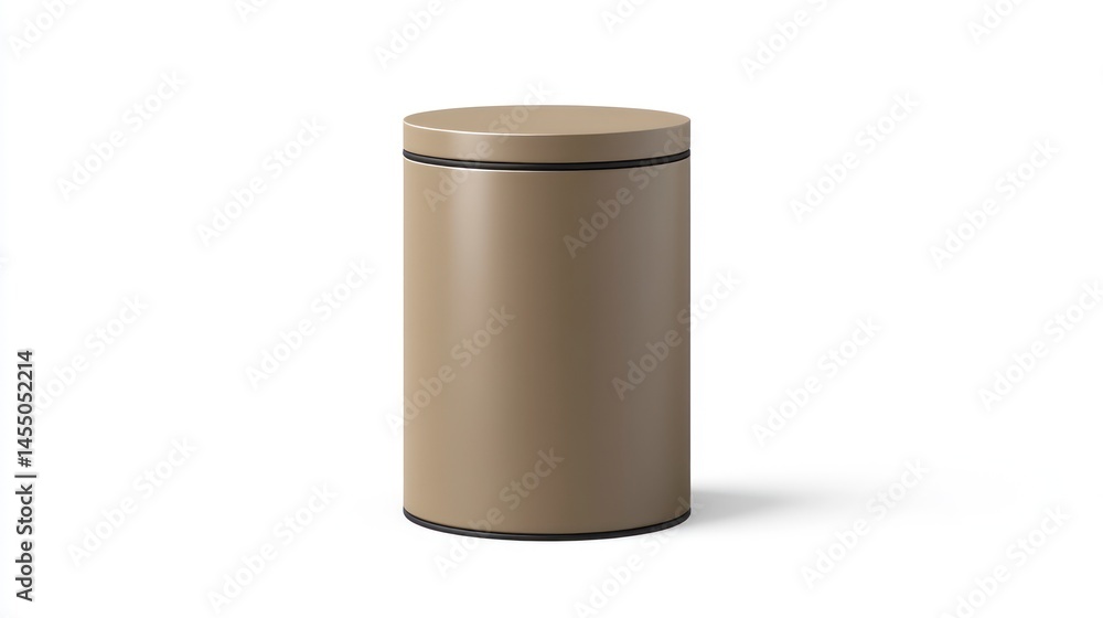 Minimalist Brown Cylinder Container with Smooth Surface and Clean Design for Product Packaging Minimalist Brown Cylinder Container with Smooth Surface and Clean Design for Product Packaging