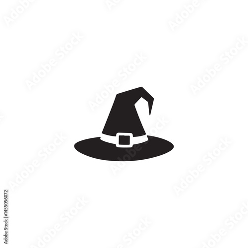 Simple Witch Hat Silhouette for Halloween Designs.A classic witch hat silhouette, perfect for Halloween-themed projects.