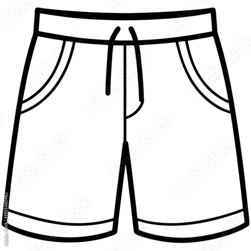 Simple Board Shorts Vector on White Background