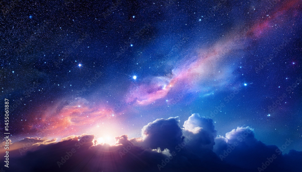 Fototapeta premium abstract space background with nebula and stars starry night sky