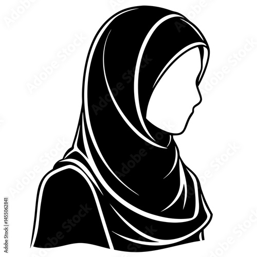 a hijab girl silhouette