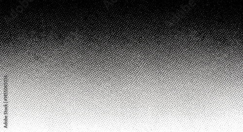 Gradient texture fading from dark black to light white with a speckled grainy pattern throughout image