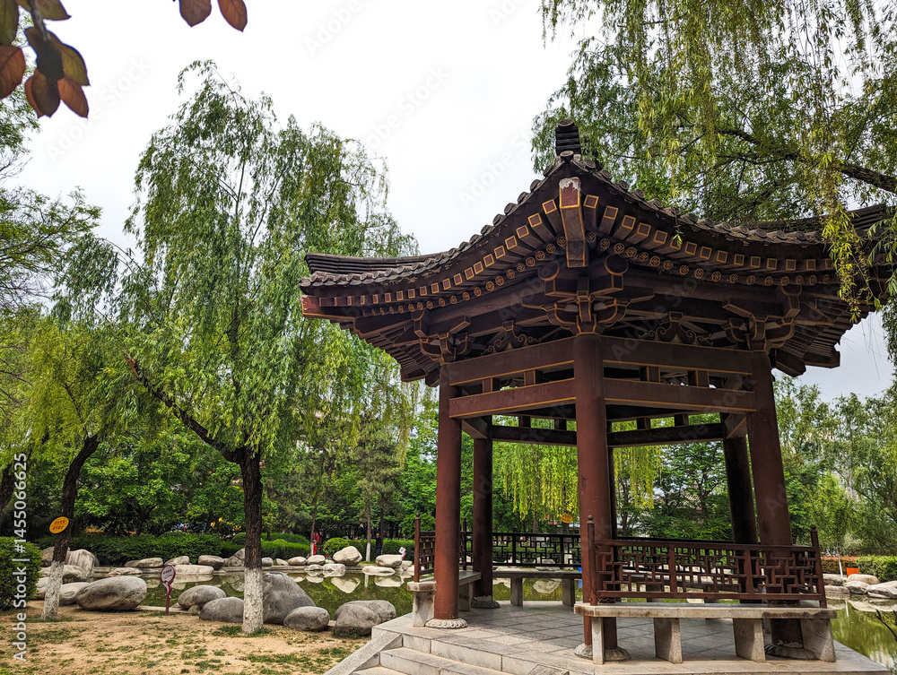 Obraz premium traditional Chinese garden with pavilion