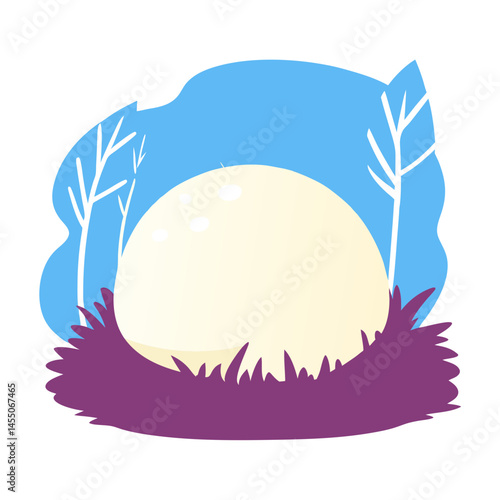 Giant Puffball Mushroom Line Art Illustration