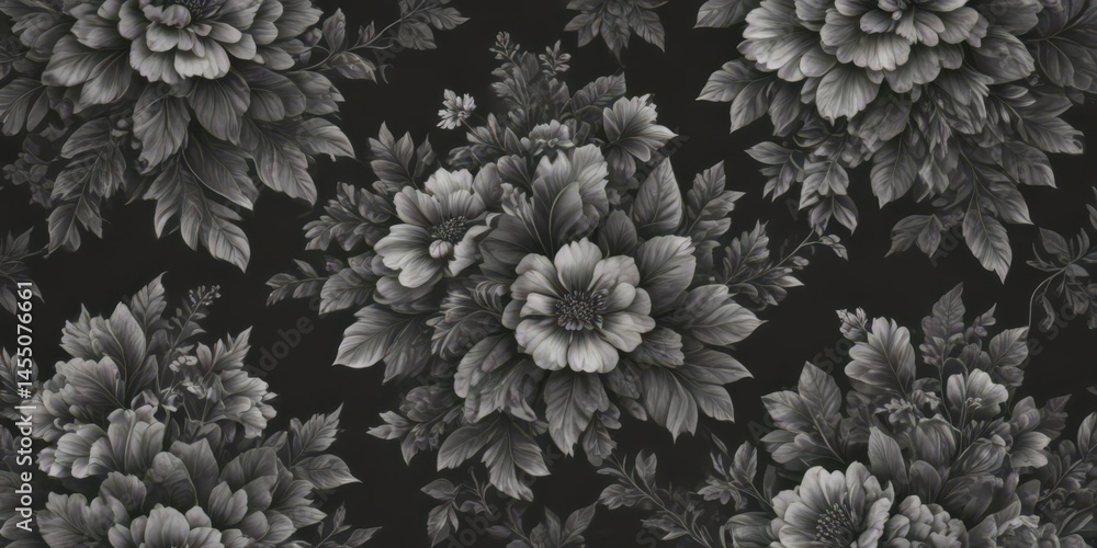 custom made wallpaper toronto digitalDelicate charcoal floral wallpaper with a seamless repeat pattern , charcoal, refined