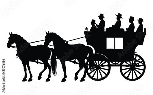 horse and carriage vector,