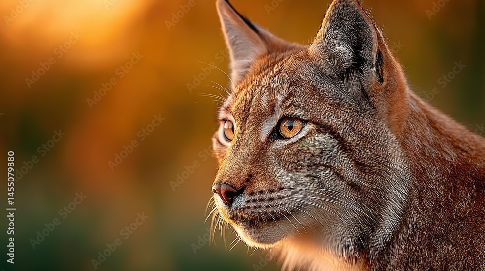 Fototapeta premium A clear photo of a cat's face surrounded by greenery