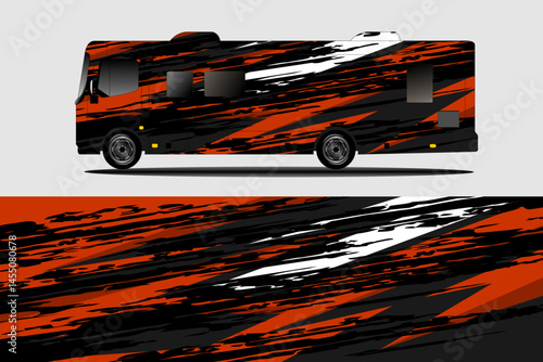 Stylish RV with Bold Graphics on Urban Background