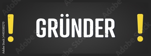Gruender (founder) - A blackboard illustration with white text.
