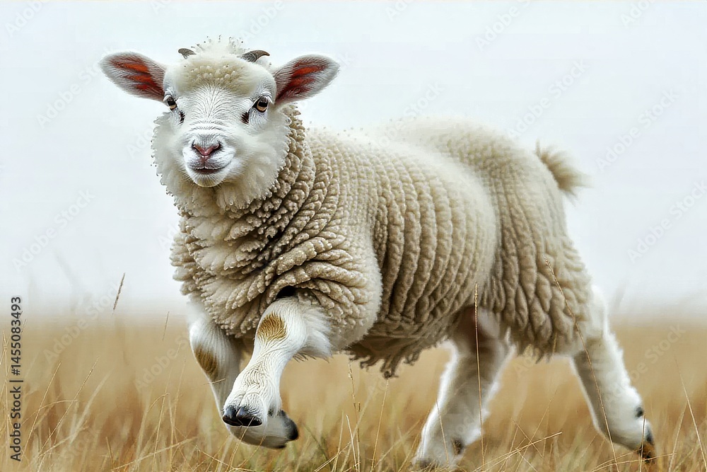 Lamb Running Freely Through a Grassy Field
Lamb Running Freely Through a Grassy Field