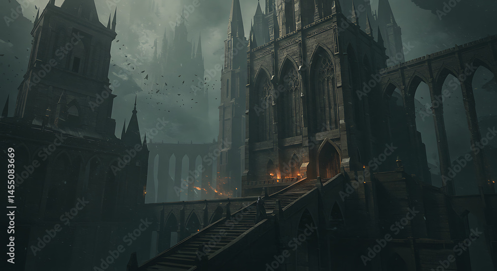 Obraz premium epic dark fantasy scene 