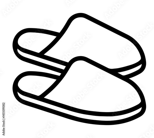 pair of home slippers with open backs. indoor footwear, daily home routine, often used in hospitality, household product design.
