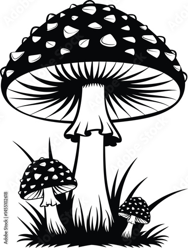 Mushroom Cluster Illustration
