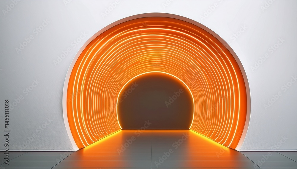 Obraz premium orange neon lights on white background