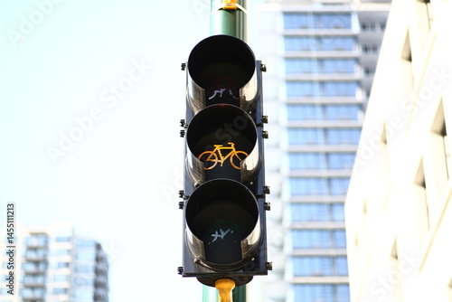 Yellow traffic light for bicycle