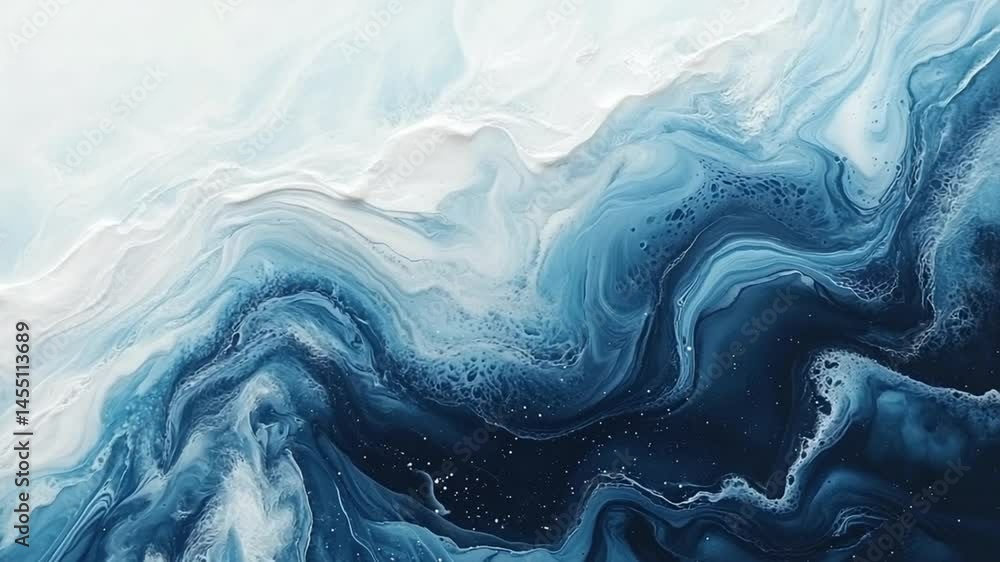 Mesmerizing abstract blue and white fluid art background with wave motion Mesmerizing abstract blue and white fluid art background with wave motion
